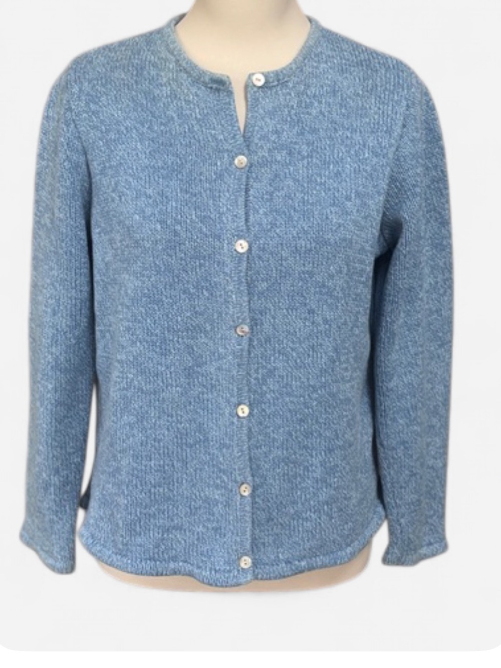 L.L. Bean Light Blue Knit Button Cardigan